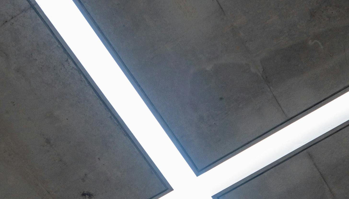 Architectural lighting detail on a modern building